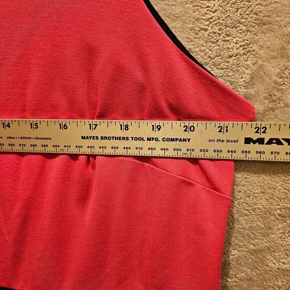 Lane Bryant Dress 18 Color block Black Pink Red Thick Jersey knit Back Zip Sheat - Picture 5 of 11